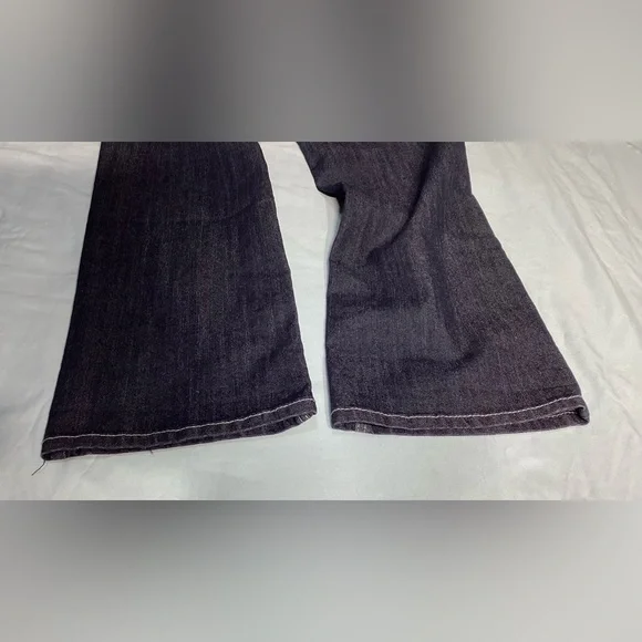 Earl Jean Rhinestone Straight Leg Mid Rise Dark Wash Jeans Size 12 - Picture 8 of 10